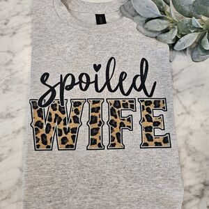 Spoiled wife shirt cheetah print cute popular Wifey